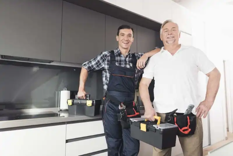 Plumber team of two men