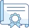 Certificate with seal icon